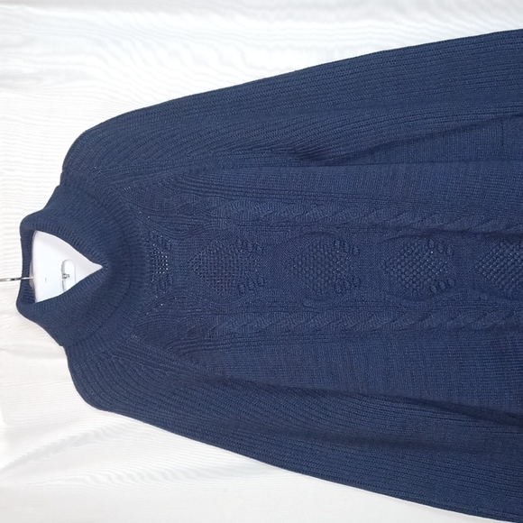 GAP Women's Blue Turtle Neck Cable Knit Sweater - Picture 3 of 9